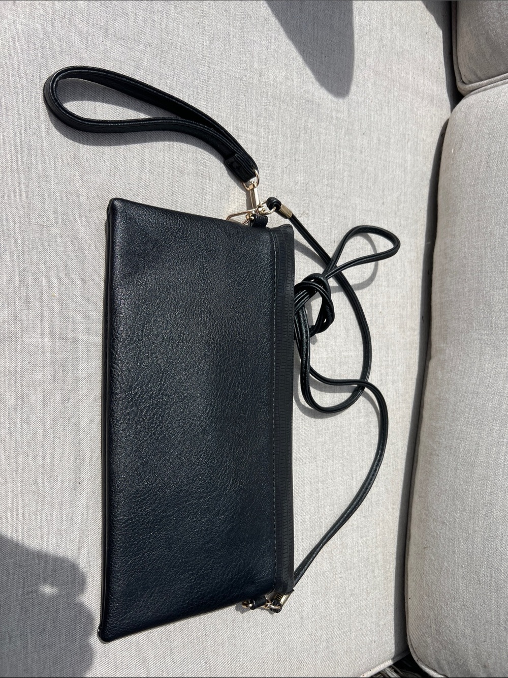 Black Women's Crossbody Bag - Classic Envelope Style - Picture 2 of 4